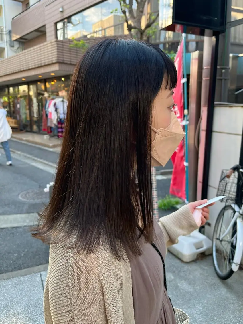 セミロング カラー ヘアカラー トリートメント ボブ/レイヤー/ ハッシュカット/河内のヘアスタイル