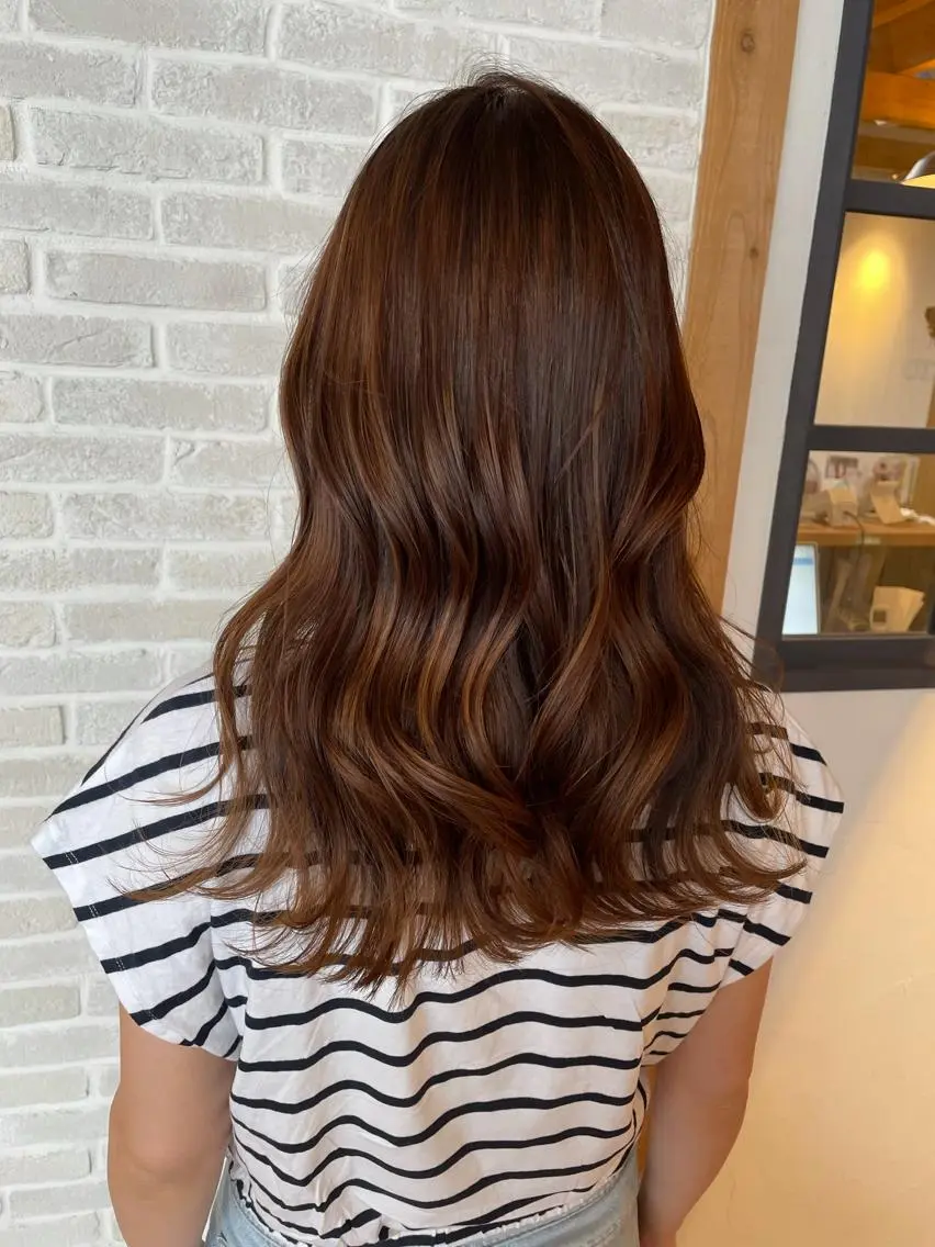 セミロング カット ヘアカラー 🧡/艶髪/桑原 拓也/ショート/🧡のヘアスタイル