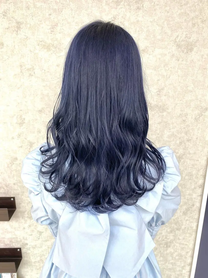 ロング カラー ネイビーカラー パープルカラー ヘアカラー トリートメント 浦口友華 ♡  暖色系カラーのヘアスタイル