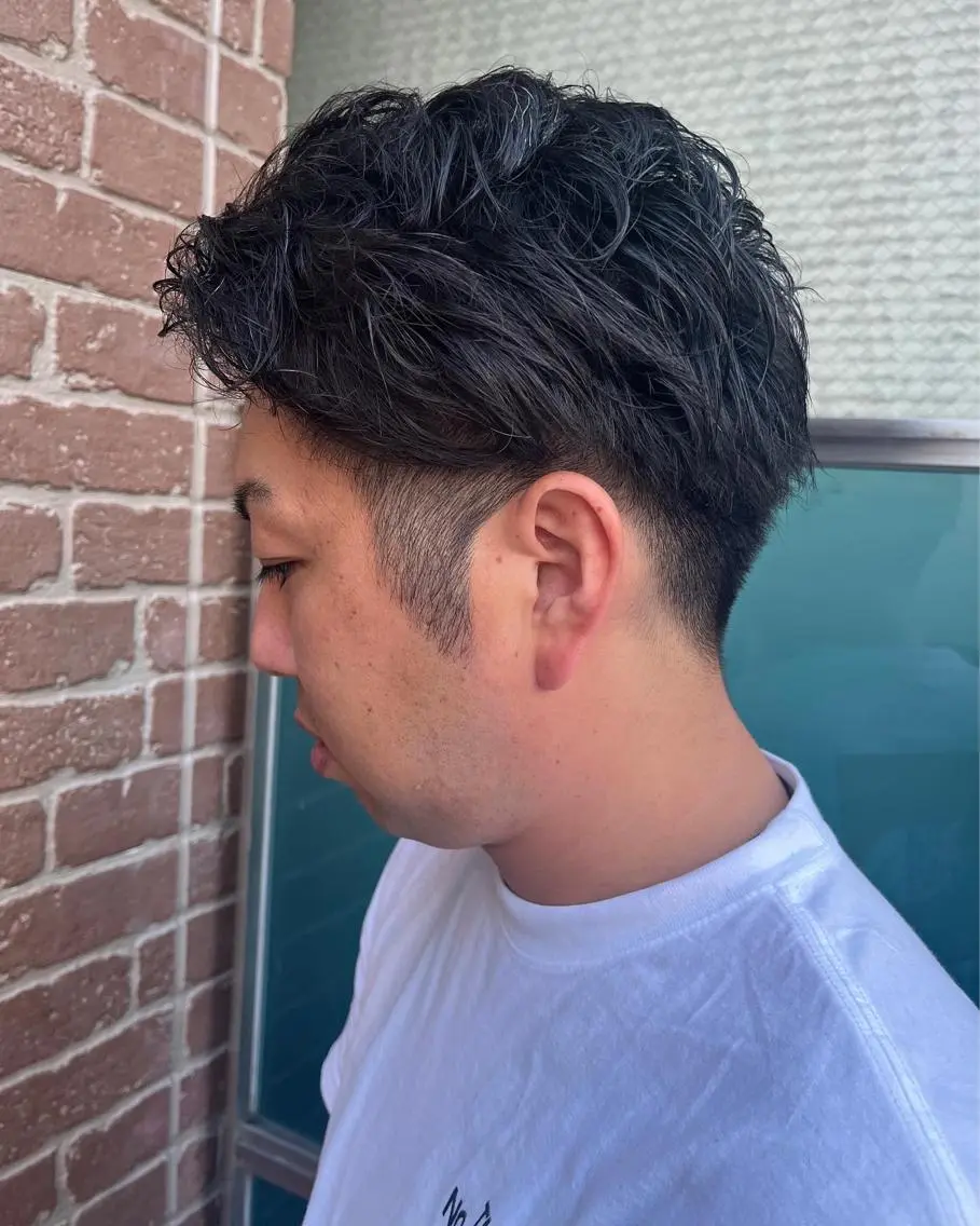 ショート カラー パーマ メンズ メンズパーマ ブラウンカラー ケアカラー 透明感カラー ピンクカラー 久木原 ゆりのヘアスタイル