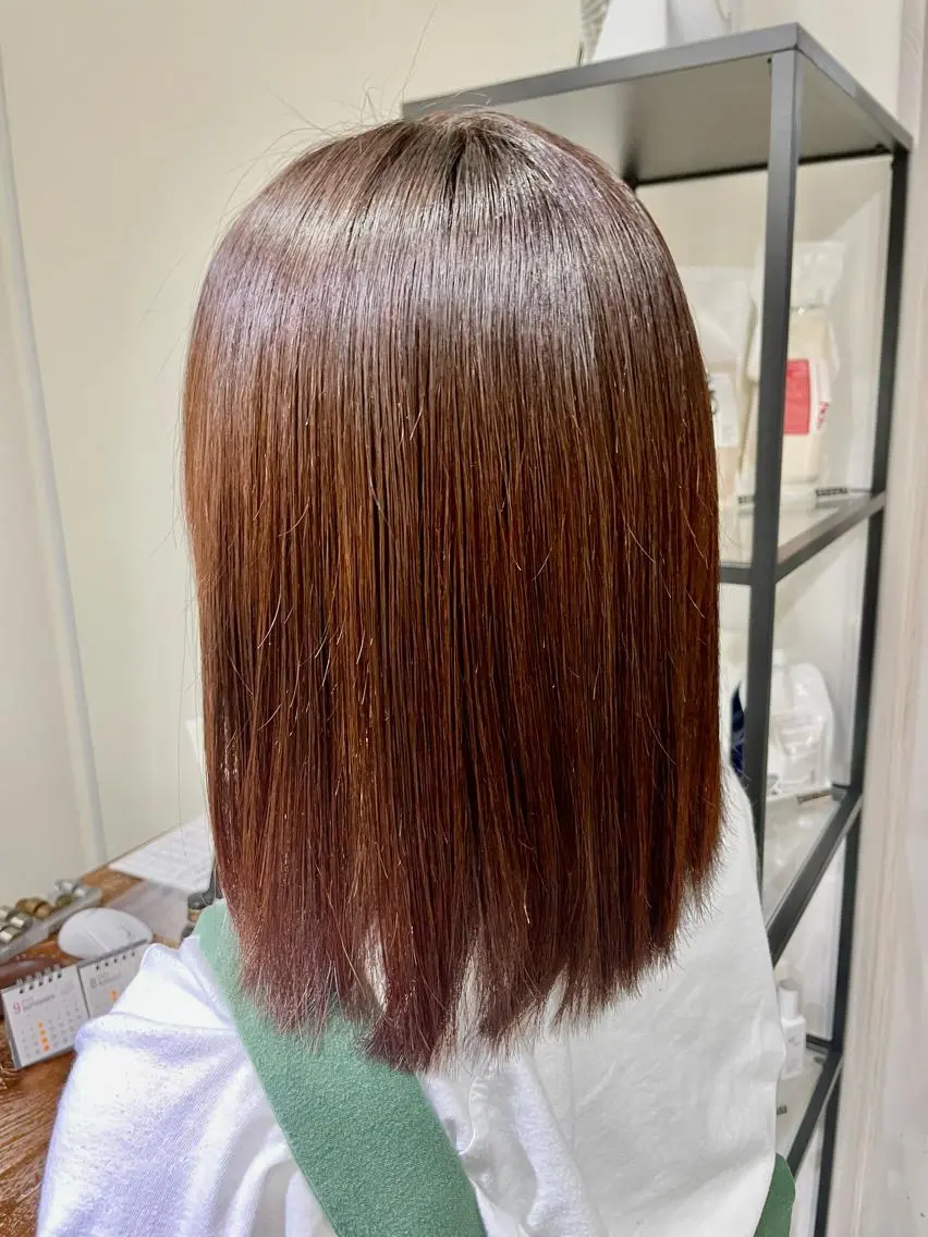 ミディアム オレンジブラウン anB Bのヘアスタイル