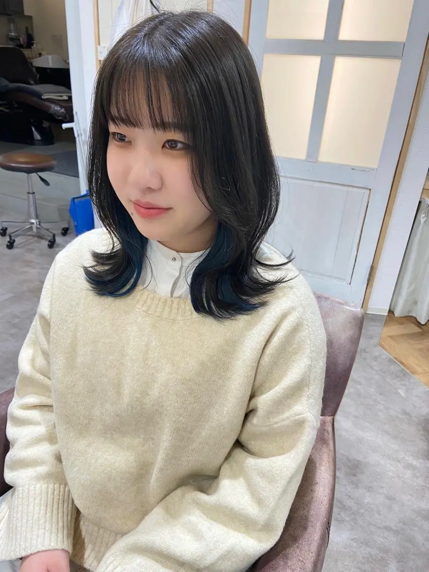 ミディアム カラー ヘアカラー merc.🌿💚 八幡真衣のヘアスタイル
