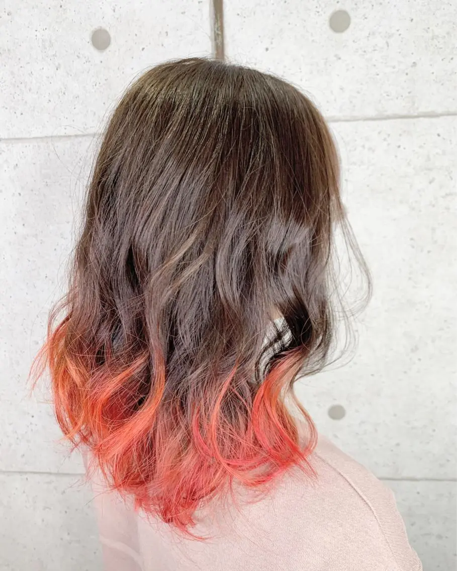 ミディアム カラー ブリーチ 福森 みずきのヘアスタイル