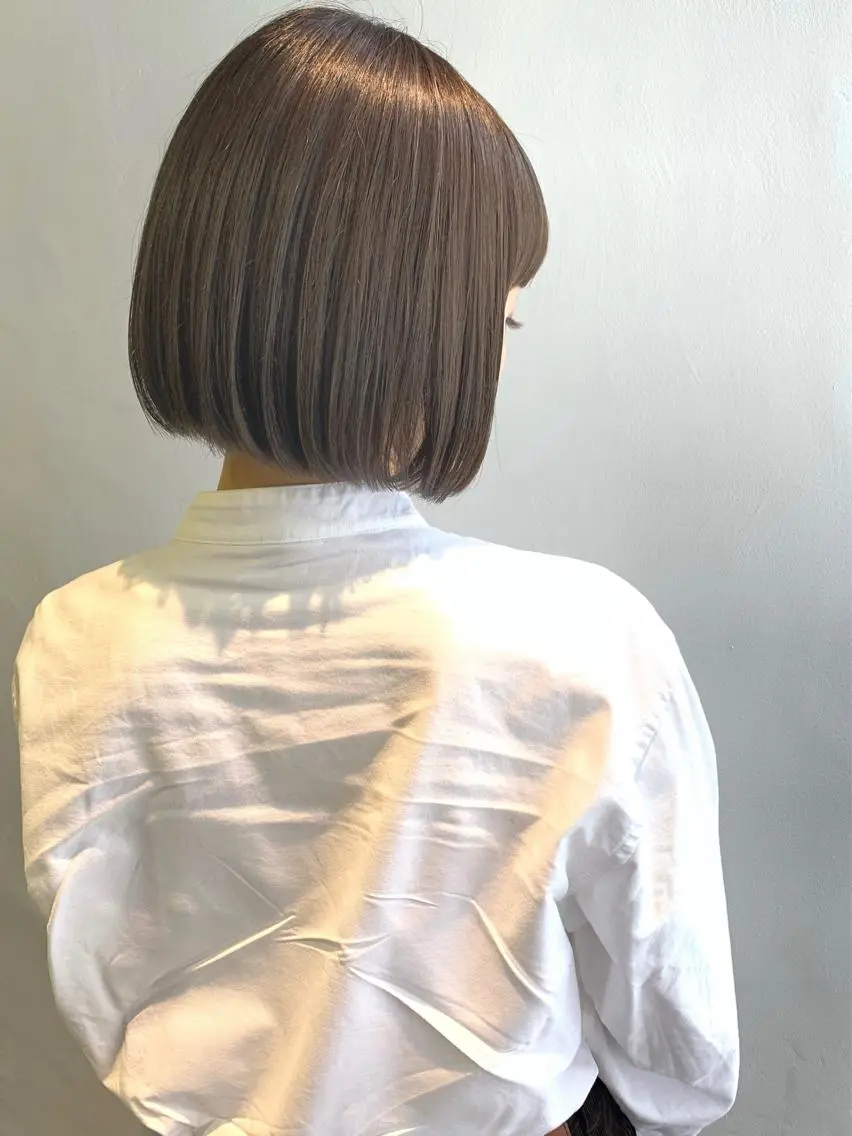 ショート カラー グレージュ ボブ ヘアカラー トリートメント 是非可愛くさせて ください🩷sakiのヘアスタイル