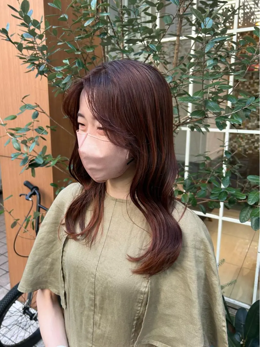 カラー オレンジ lomalia moekaのヘアスタイル