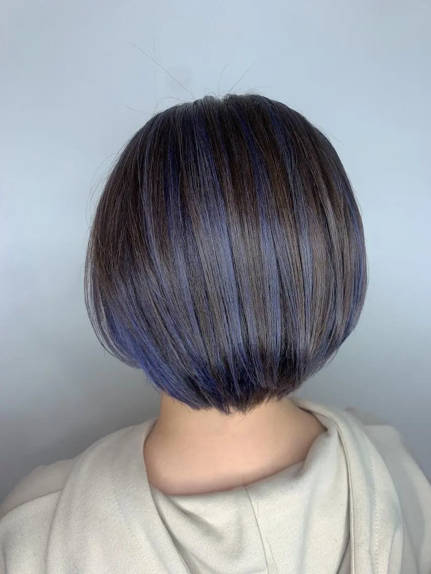 ショート カラー パーマ ヘアアレンジ ブルーカラー ハイライトカラー ハイライト ヘアカラー nico【代表】 市川　拓也のヘアスタイル