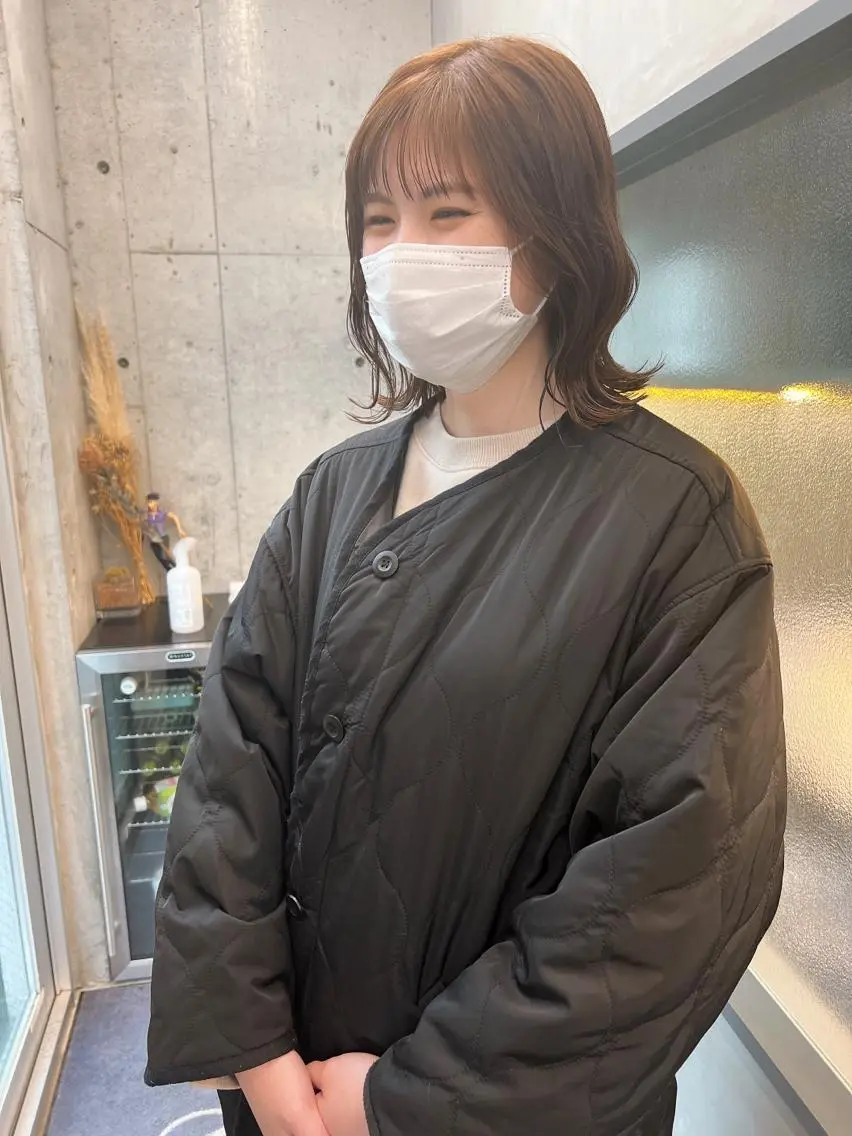 セミロング カラー 切りっぱなしボブ ボブ サイドバング カット ヘアカラー 誰より丁寧なカット/ 小林輝/レイヤーのヘアスタイル
