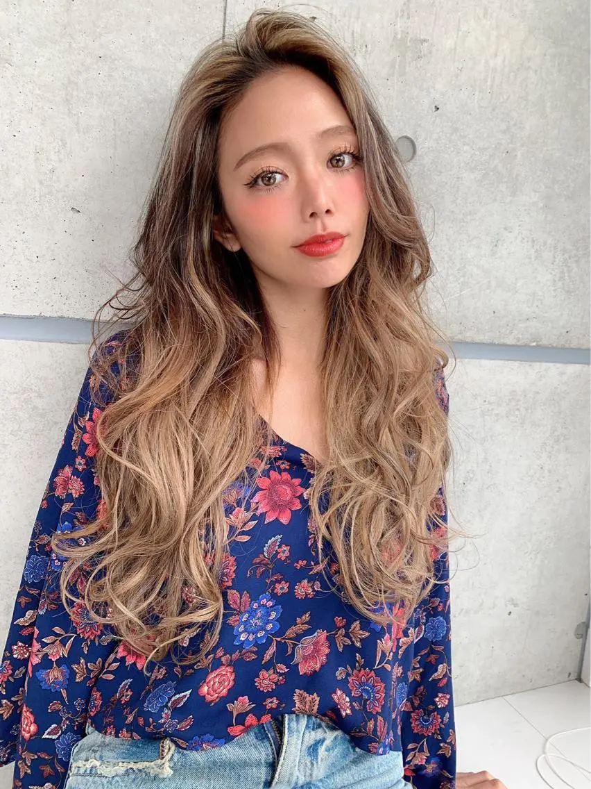 ロング カラー パーマ ヘアアレンジ 🎀愛されモテヘア♡ 梅澤夏基🎀のヘアスタイル