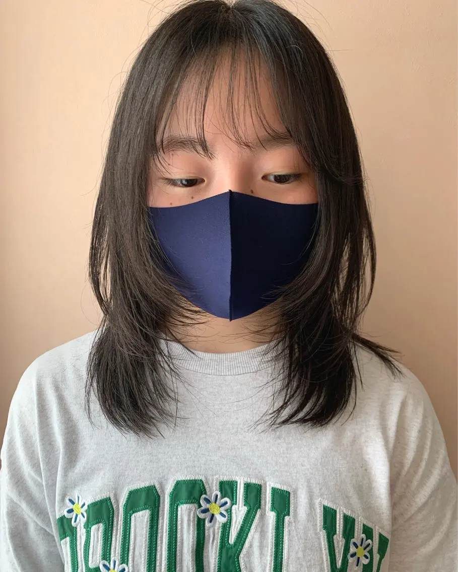 ミディアム カラー レイヤーカット ウルフカット ウルフレイヤー カット トリートメント hubhair レイヤー/透明感のヘアスタイル