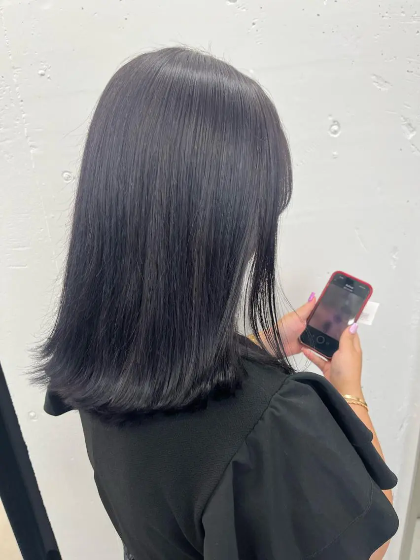 ミディアム カラー 透明感カラー パープルカラー バイオレットカラー 🫧‪Ameri🫧 Emma ecoleのヘアスタイル