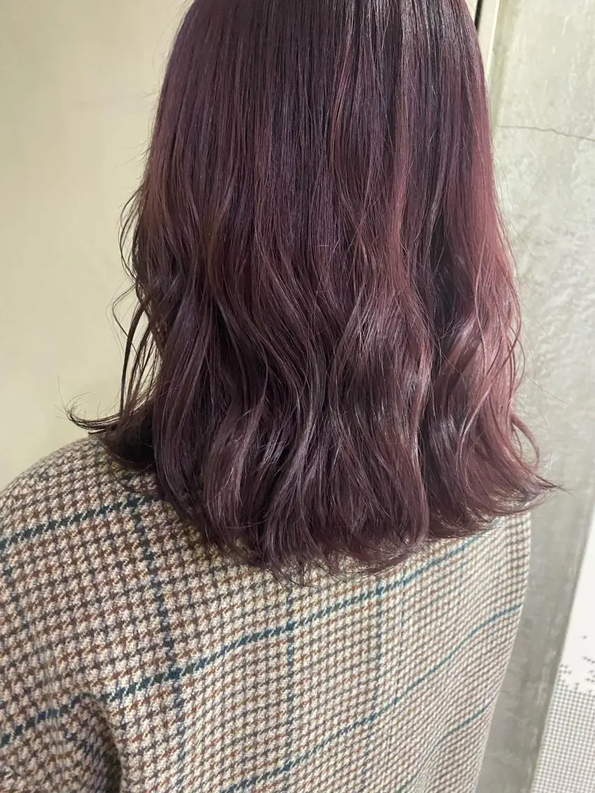ミディアム カラー カシス 清村 和音のヘアスタイル