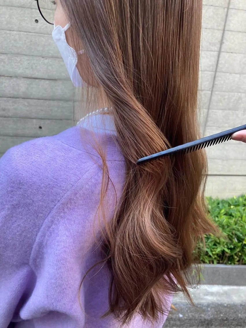 ロング カット ヘアカラー トリートメント ✨色持ちの良い艶 カラー✨蟹江真世のヘアスタイル