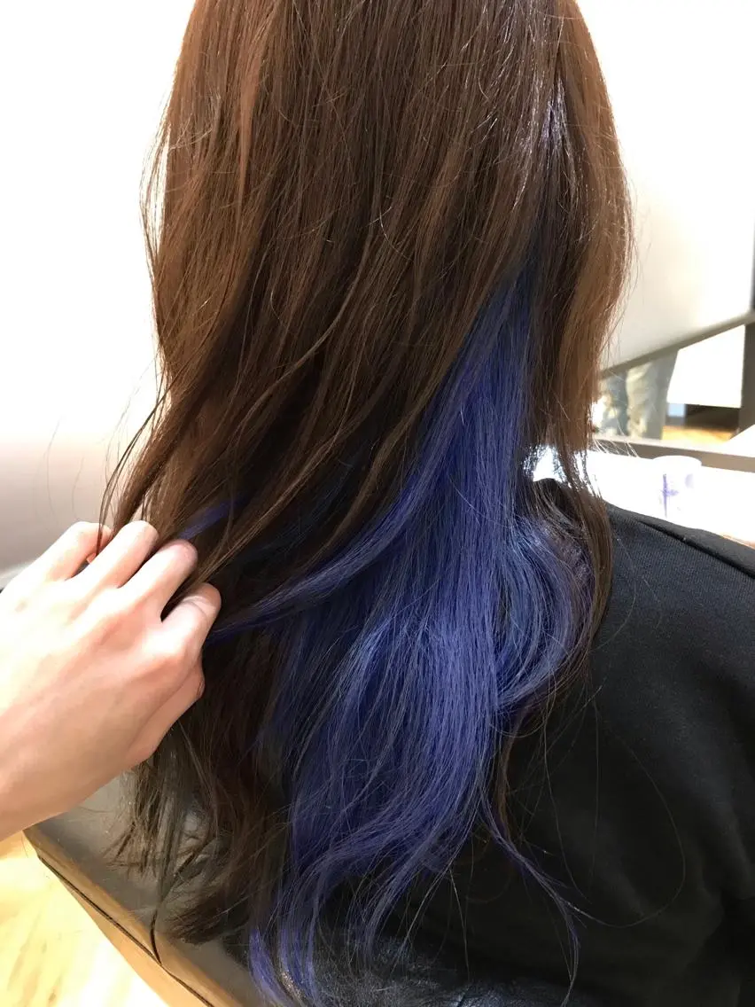 ロング カラー ブルーカラー インナーカラー ヘアカラー トリートメント 【Zina札幌大通】 店長 福間 和也のヘアスタイル