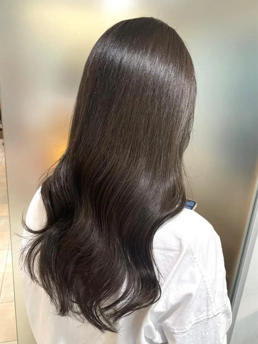 ロング カラー 透明感カラー グレージュ ヘアカラー 佐藤 梨里花 ❤︎のヘアスタイル