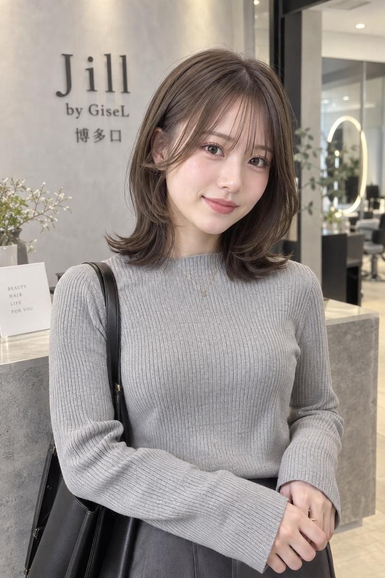 ミディアム jill by gisel 博多のヘアスタイル
