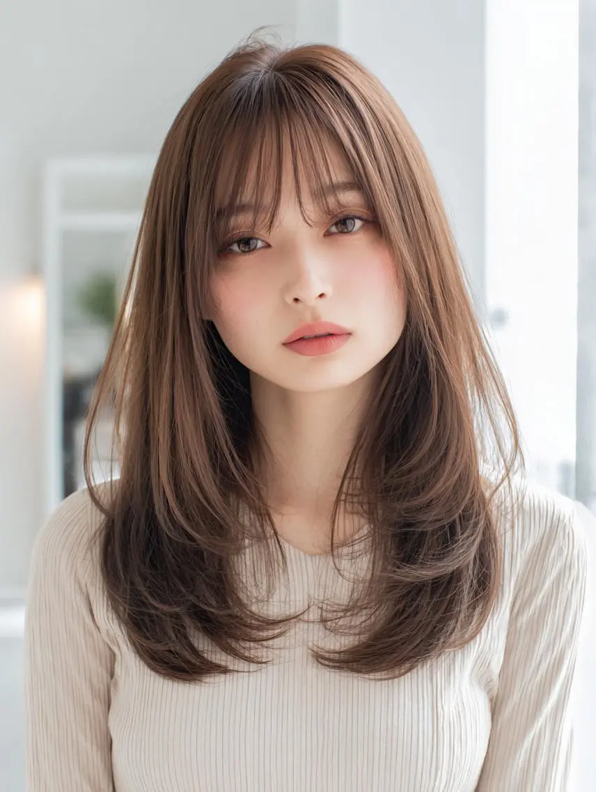 セミロング ハッシュカット 髪質改善 レイヤーカット 縮毛矯正 トリートメント カット 縮毛矯正 トリートメント 生艶髪&レイヤー🔔 渋谷お薦めNo.1✨のヘアスタイル