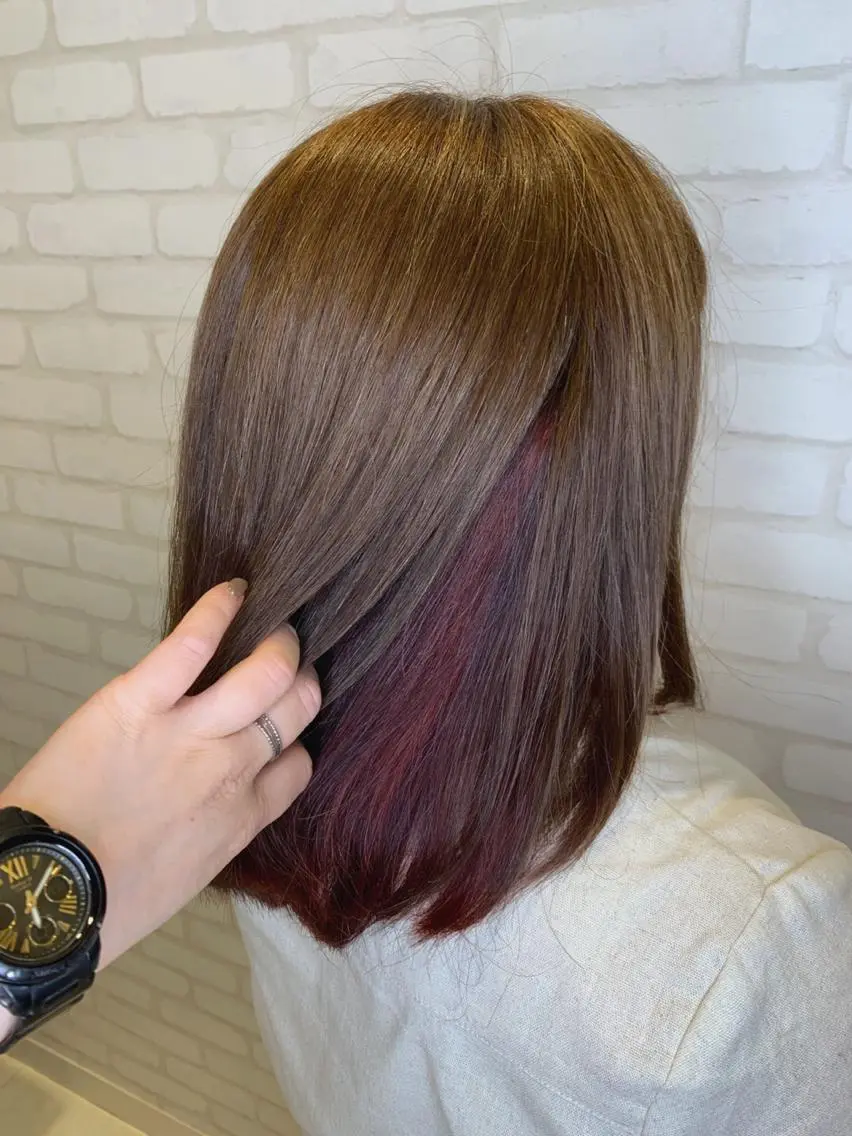 セミロング カラー インナーカラー 【髪質改善】 夏目結以のヘアスタイル