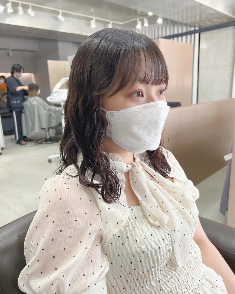 ミディアム パーマ カット パーマ トリートメント ボブパーマコテ巻き風 パーマNo1深江秀平のヘアスタイル