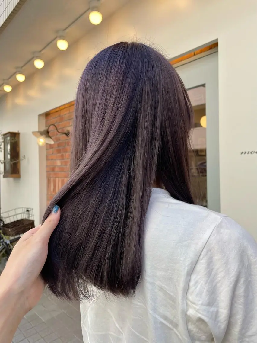 セミロング カラー ブリーチ 顔まわりcut🌿 Hinakoのヘアスタイル