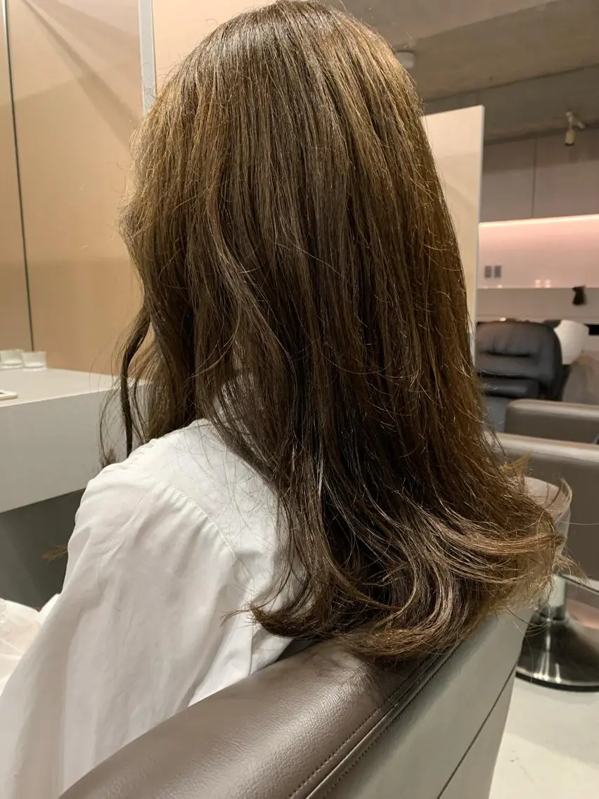 ロング カラー ボブパーマコテ巻き風 パーマNo1深江秀平のヘアスタイル