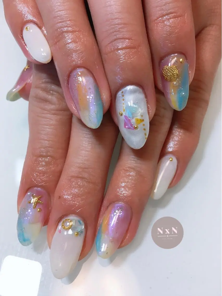 ネイル ジェルネイル ぷっくりネイル nail salon N×Nのネイルデザイン
