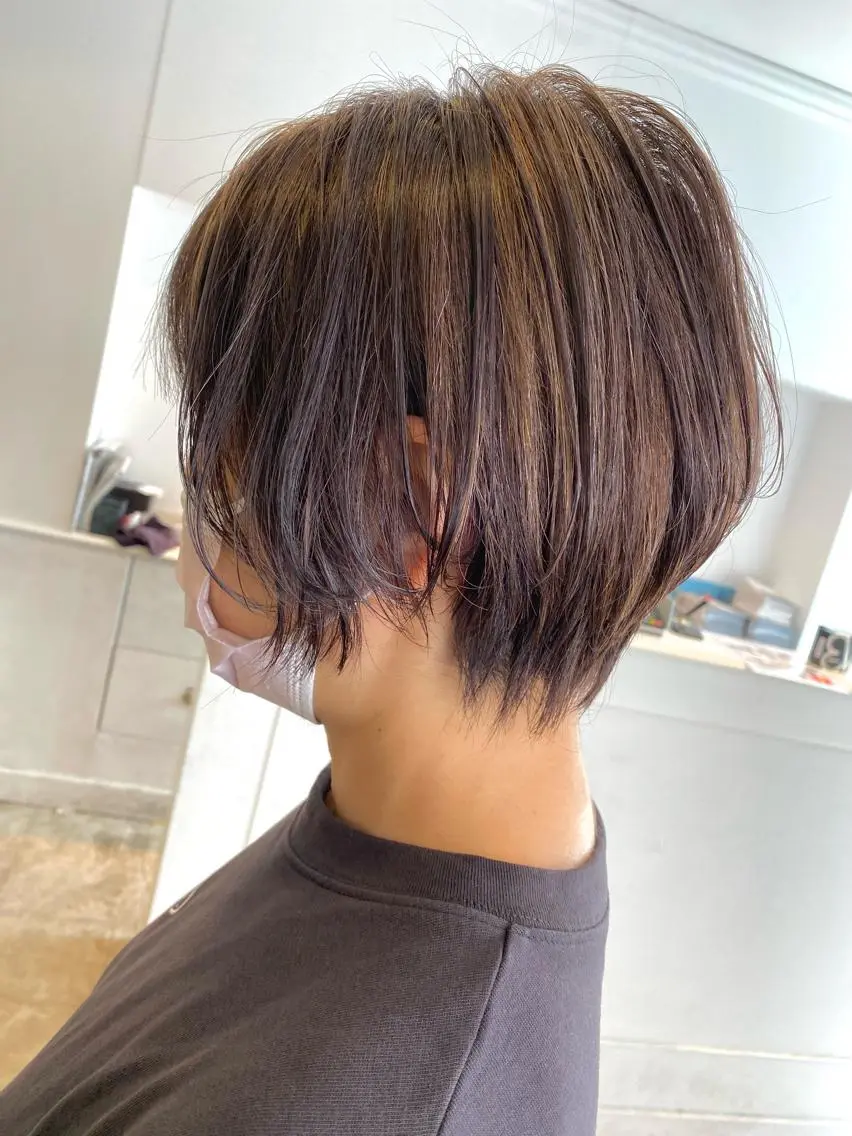 ショート カラー ハイライトカラー ハイライト ショートヘア カット ヘアカラー トリートメント 谷合 貴志のヘアスタイル