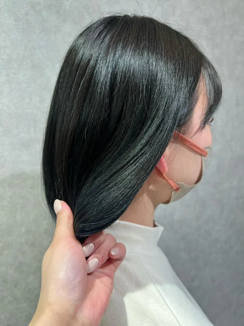 カラー 黒髪 ブルーカラー ブルーブラック letter by novel 大野のヘアスタイル