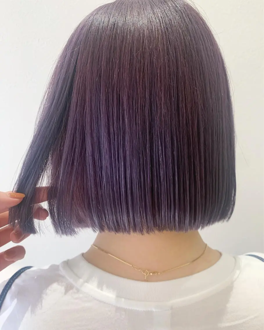 ショート カラー ブリーチ ラベンダーカラー hubhair レイヤー/透明感のヘアスタイル