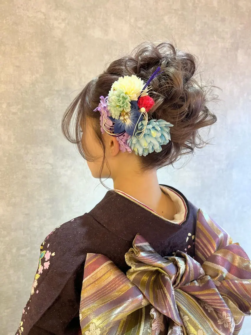 ロング ヘアアレンジ 髪飾り ヘアセット 池田 みのりのヘアスタイル