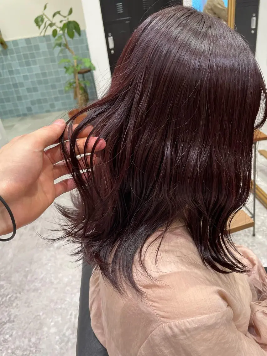 カラー 矯正パーマ、ベージュ ボブカット🫧のヘアスタイル