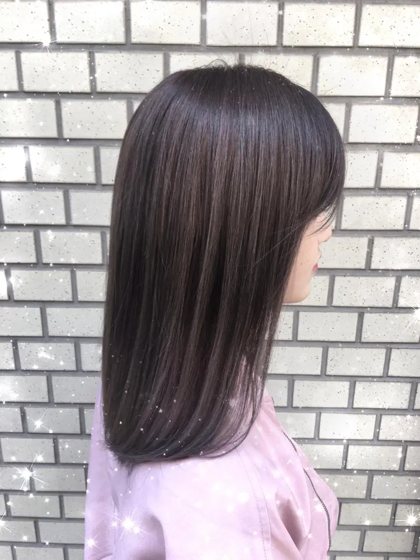 ミディアム カラー ブリーチ グレージュ 韓国ヘア得意❤︎森澤 悠佳のヘアスタイル