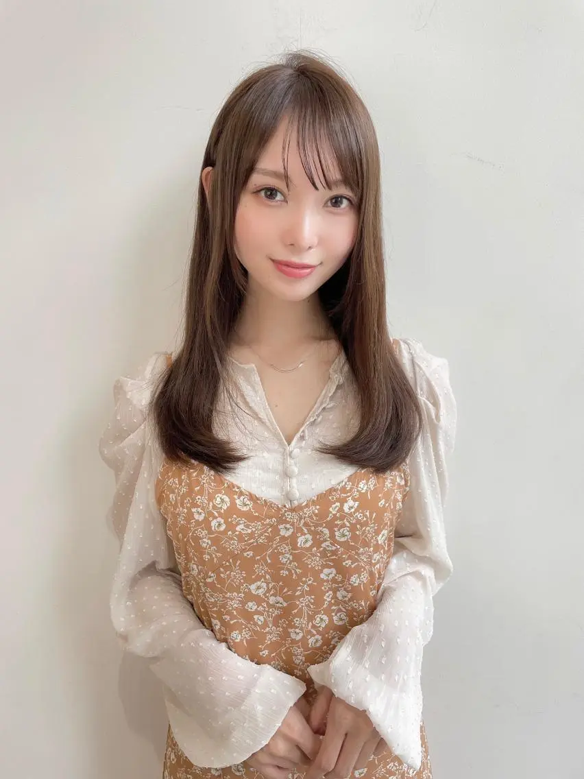 セミロング カラー ベージュカラー 黒髪 ブリーチ ダブルカラー グレージュ カット ヘアカラー トリートメント 💎小顔前髪&髪質 改善カラー💎片桐のヘアスタイル