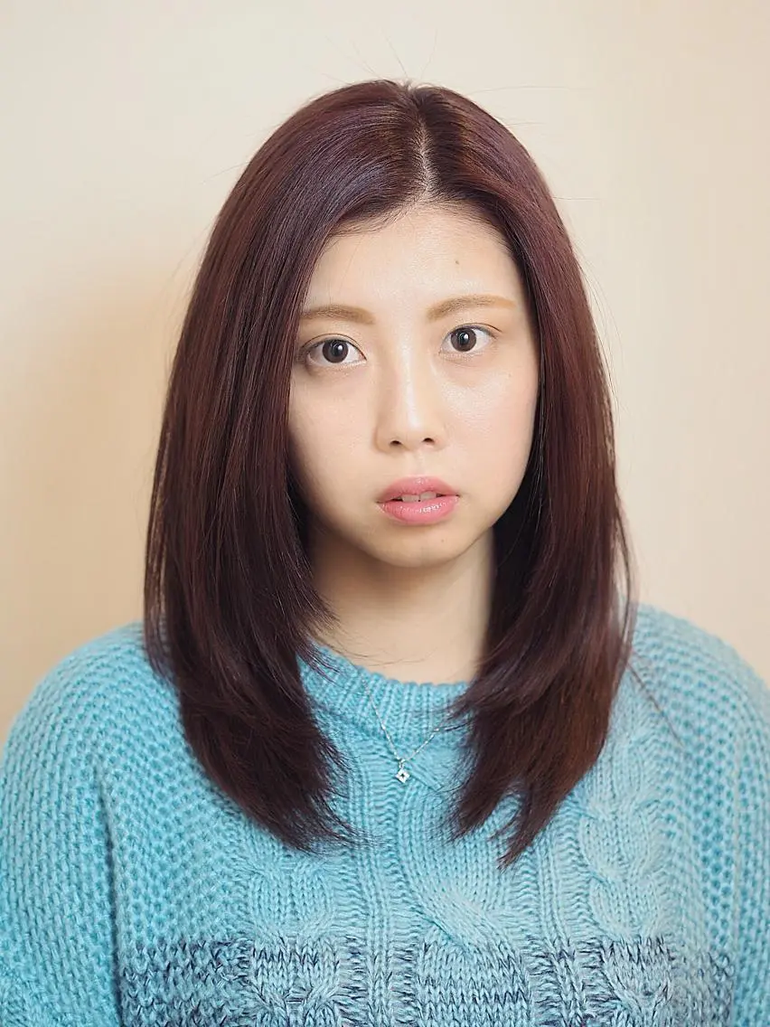 セミロング カラー ピンクカラー 坂本 直樹のヘアスタイル
