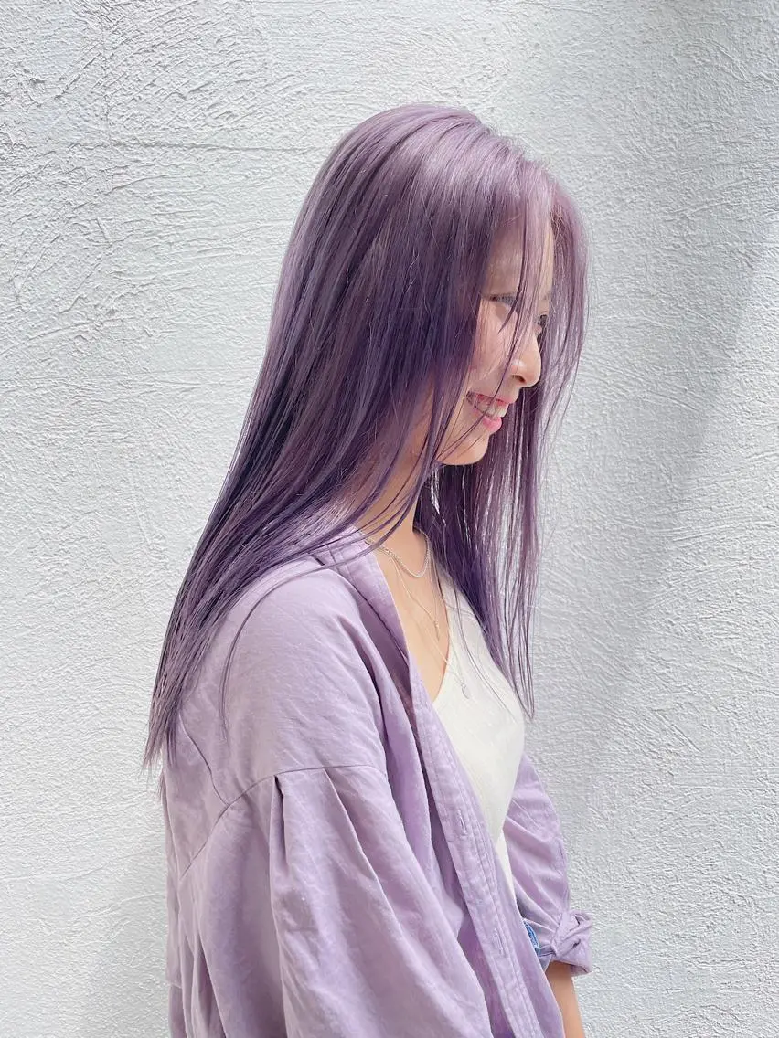 カラー ブリーチ ラベンダーカラー 清家 浩貴のヘアスタイル