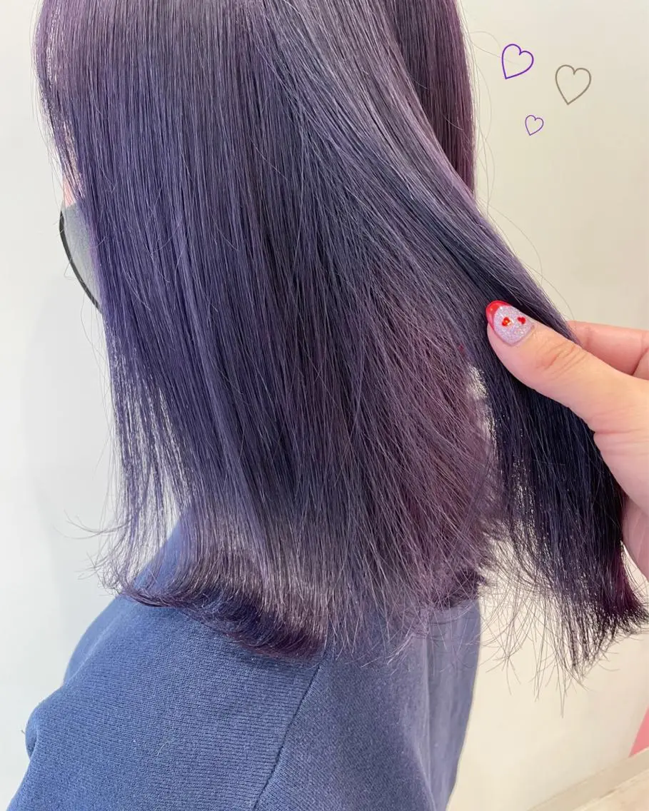 ミディアム カラー ラベンダーカラー ラベンダーグレー 新宿駅近♡個室 ♡関口三都季🌜のヘアスタイル