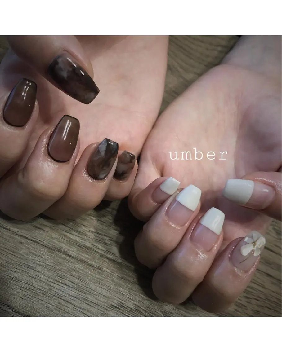 ネイル クリアネイル フットネイル フレンチネイル グラデーション マグネットネイル ハンドネイル umber 三茶1分のネイルデザイン