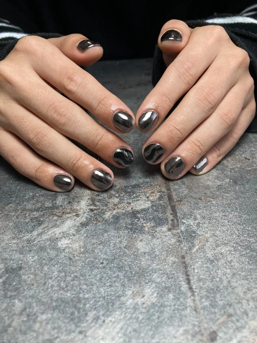 メンズ ネイル ミラーネイル ハンドネイル NailSalon liberのネイルデザイン