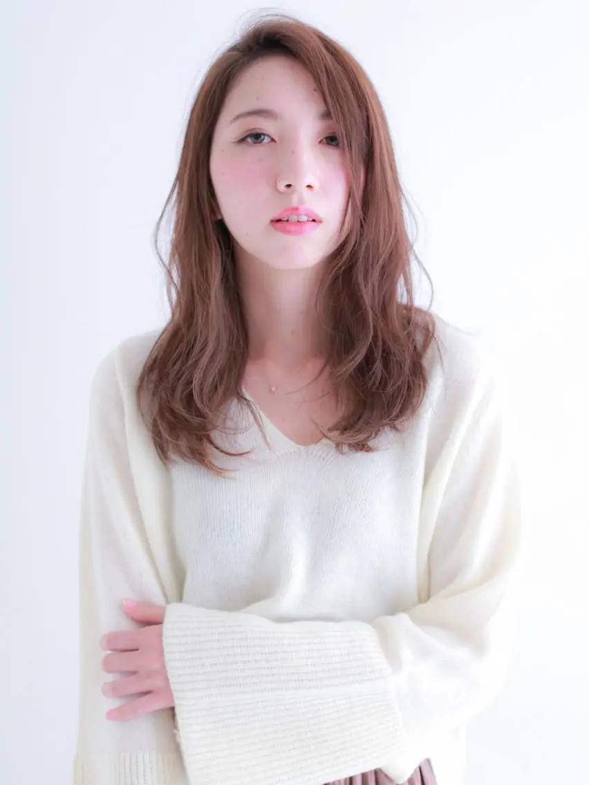 セミロング カット ヘアカラー 髪質改善\酸熱TR カット【店長】のヘアスタイル