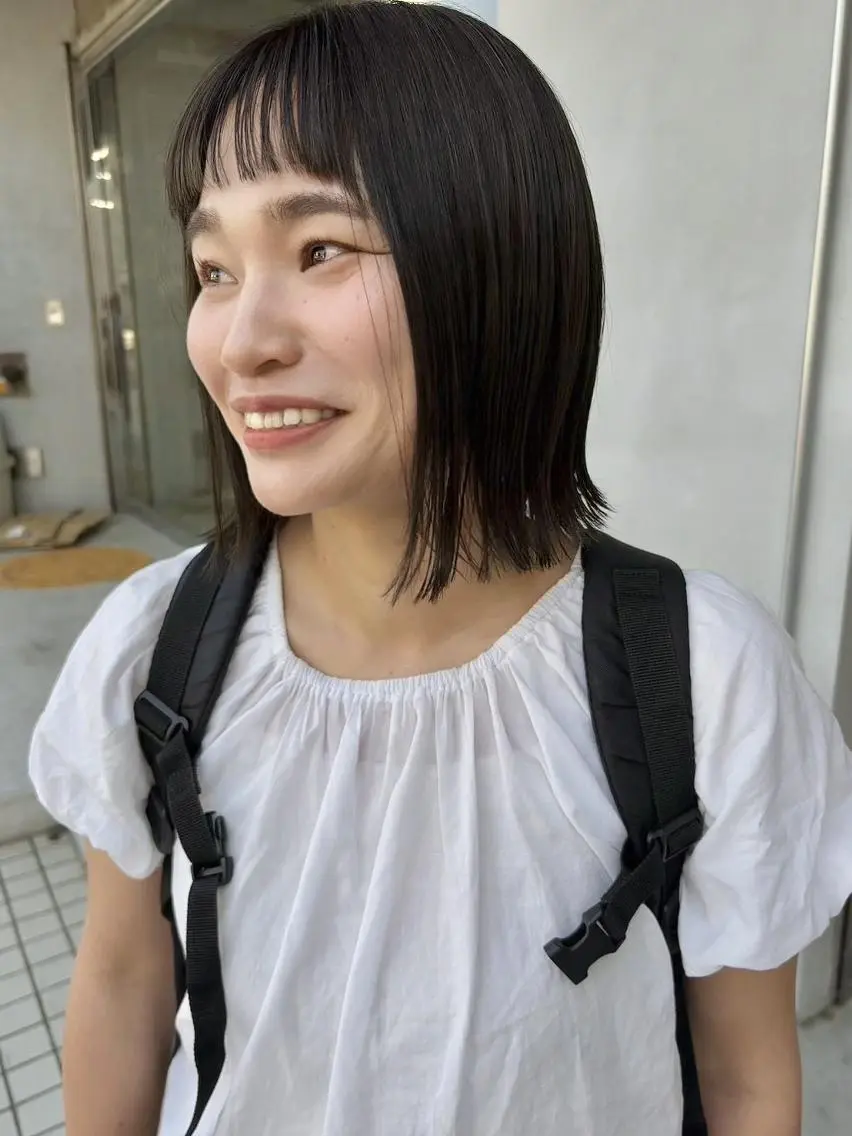 ミディアム ボブ カット トリートメント トレンドパーマ/ ボブ🌰くりーわのヘアスタイル