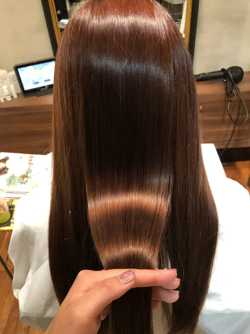 ロング トリートメント 海外風カーテンバング Mao広尾美容室のヘアスタイル