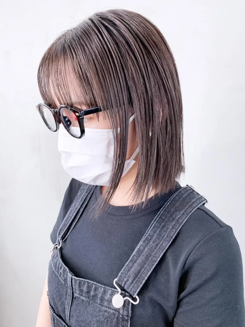 ショート カラー パーマ ヘアアレンジ ブラウンカラー ボブ ITbyALBUM 浦和店のヘアスタイル