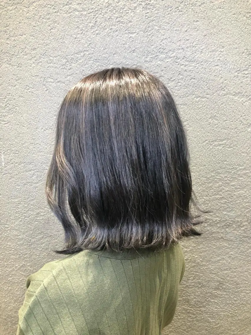 ミディアム カラー ハイライトカラー ボブ ハイライト 村上 佳織のヘアスタイル