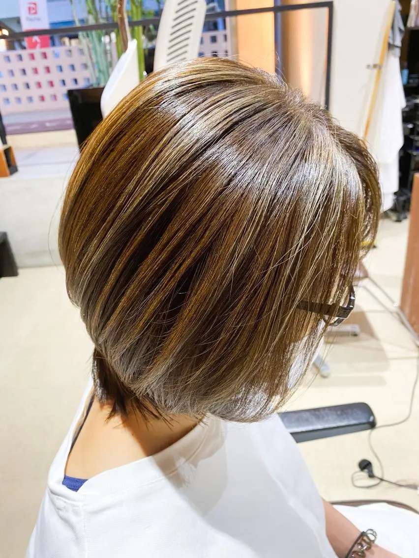 ショート カラー ハイライトカラー ハイライト 工藤 惇のヘアスタイル