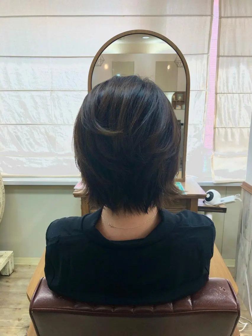 ショート 髪質改善個室サロン' 白髪ぼかし・縮毛矯正のヘアスタイル