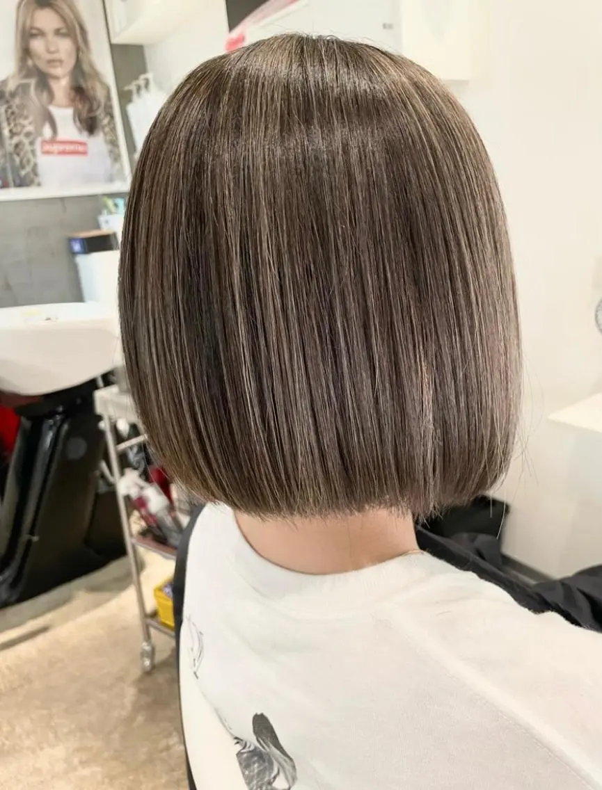ミディアム 縮毛矯正 原谷 一成のヘアスタイル