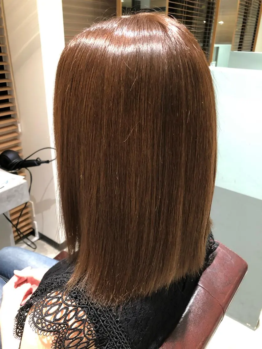 セミロング カラー パーマ 縮毛矯正 メンズパーマ・ 美髪縮毛矯正・坂田のヘアスタイル