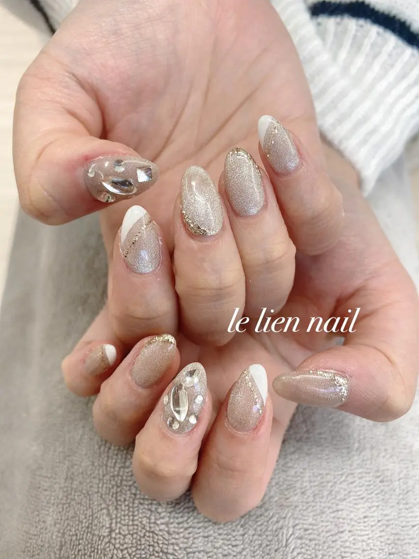 ネイル フレンチネイル マグネットネイル le lien nailのネイルデザイン