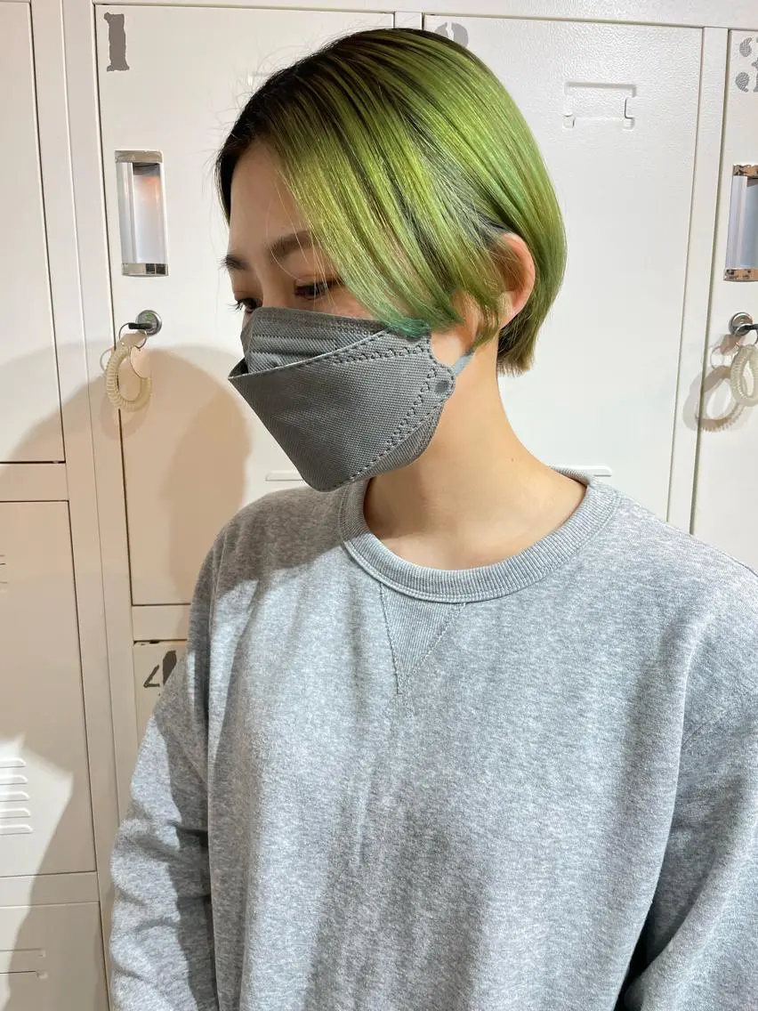 ショート カラー ヘアアレンジ ブリーチ ヘアカラー トリートメント 酸性縮毛矯正 梅田茶屋町 Juriのヘアスタイル