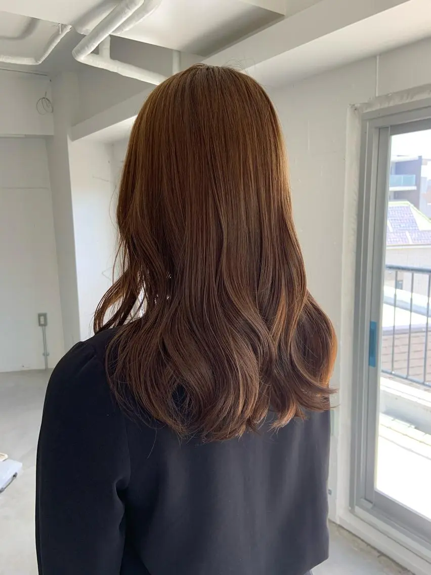 ロング カラー ベージュカラー ヘアカラー トリートメント *UNU* RICOのヘアスタイル