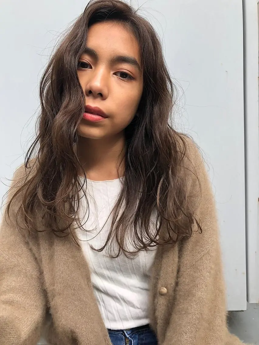 ロング カラー カット ヘアカラー トリートメント 一ノ瀬 暁のヘアスタイル
